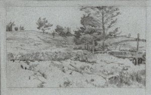 منظر طبيعي بجدار حجري (رسم تخطيطي للحقول) بواسطة جون هنري تواكتمان
