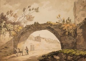 ممر في إيطاليا ، حوالي عام 1798 (ألوان مائية بقلم حبر وحبر على ورق) بواسطة جون هيرمان ميريفال