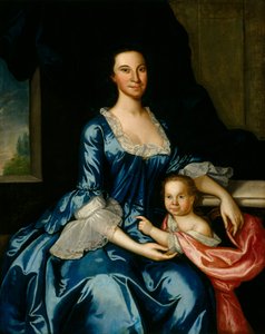 صورة للسيدة ماثيو تيلجمان وابنتها آنا ماريا ، 1757 (زيت على الكتان)