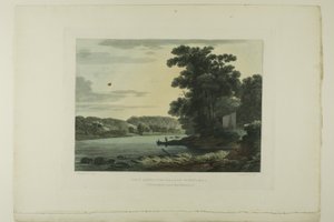 المنظر فوق شلالات Schuylkill ، اللوحة الثالثة من العدد الأول من المناظر الخلابة للمناظر الأمريكية بواسطة جون هيل