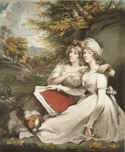 بنات السير توماس فرانكلاند ، بارت ، محفورة وحانة. بواسطة William Ward (1766-1826) ، 1797 (نقش mezzotint) بواسطة جون هوبنر