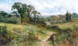 Shiplake على نهر التايمز من Wargrave Hills زيت على قماش بواسطة جون هوراس هوبر