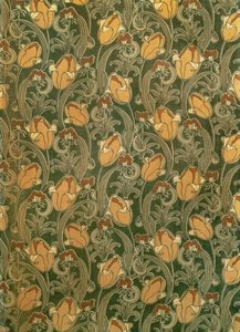 توليب ، تصميم للاستوديو الفضي ، حوالي 1898 (قطيفة مطبوعة) بواسطة جون إيلينجورث (أتر. إلى) كاي