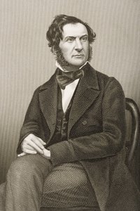 وليام إيوارت جلادستون (1809-98) منقوش بواسطة DJ Pound من صورة ، من "غرفة الرسم للشخصيات البارزة ، المجلد 2" ، نُشر في لندن ، 1860 بواسطة جون جابيز إدوين بيزلي مايال