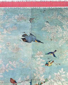 طائر الرفراف بحزام ، مقطوع من "The Birds of America" ولصق على ورق حائط صيني مرسوم باليد (مجمعة) بواسطة جون جيمس أودوبون