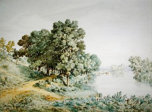 Postwick Grove on the River Yare (ألوان مائية على ورق)