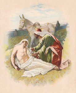 السامري الصالح (طباعة حجرية ملونة) بواسطة جون لوسون