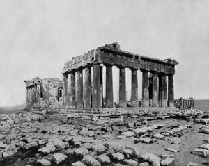 بارثينون الأكروبوليس ، أثينا (b / w photo)