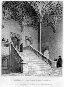 درج إلى القاعة ، كنيسة المسيح ، جامعة أكسفورد ، 1833.