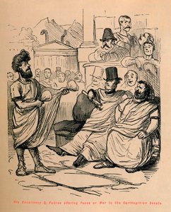 معالي Q فابيوس يقدم السلام أو الحرب لمجلس الشيوخ القرطاجي ، 1852 بواسطة جون ليتش