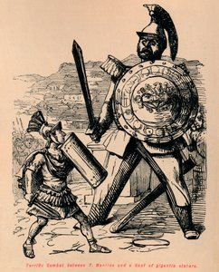 قتال رائع بين T Manlius و Gaul of Gigiant مكانة ، 1852 بواسطة جون ليتش