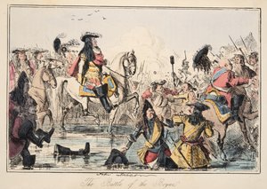 معركة بوين ، من التاريخ الهزلي لإنجلترا ، حانة. 1864 (النقش اليدوي) بواسطة جون ليتش