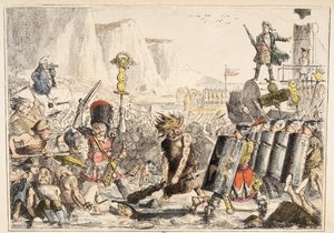 هبوط يوليوس قيصر من التاريخ الهزلي لإنجلترا ، حانة. 1864 (النقش اليدوي) بواسطة جون ليتش
