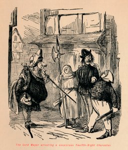 اللورد عمدة القبض على شخصية ليلة مشبوهة ، c1860 ، c1860 بواسطة جون ليتش