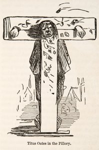 تيتوس أوتس في العمود ، من التاريخ الهزلي لإنجلترا ، حانة. 1864 بواسطة جون ليتش