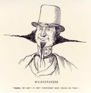 'Whiskerandos "هناك ، يا بني! ليس كل من يمكنه فعل ذلك!" نُشرت في المجلة الساخرة Punch عام 1854 بواسطة جون ليتش