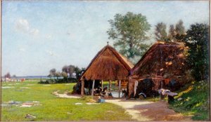 مكان الغسيل ، نورماندي ، ج .1918 بواسطة جون ليزلي طومسون