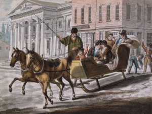 مشهد الشتاء في فيلادلفيا - بنك الولايات المتحدة في الخلفية ، 1811-كاليفورنيا. 1813.