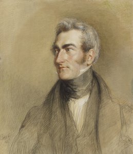 صورة لقاعة تشامبرز ، 1835 (طباشير أسود وأحمر)
