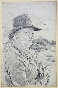 وليام بليك يرتدي قبعة ، (نقش: Wm Blake at Hampstead) c.1825 (قلم رصاص) بواسطة جون لينيل