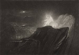 ملائكة حراسة الجنة في الليل ، c.1827 (mezzotint) بواسطة جون مارتن