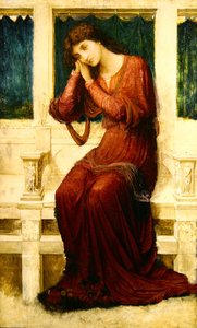 عندما يأتي الحزن إلى Summerday Roses bloom in Vain ، حوالي 1910 (زيت على قماش) بواسطة جون Melhuish Strudwick