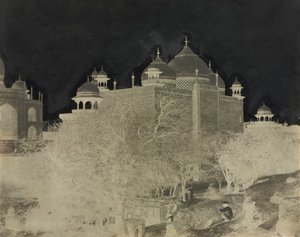 تاج محل ، منظر خلفي للاستراحة ، مع شكل ، ج. 1858-1862.