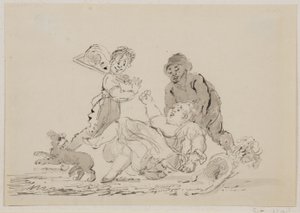 حادث شارع ، 1804 (قلم ، فرشاة وحبر على ورق) بواسطة جون نيكسون