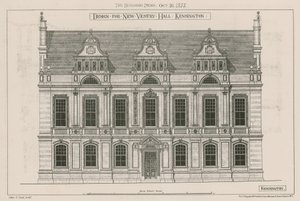 تصميم لـ New Vestry Hall ، Kensington ، لندن بواسطة جون أولدريد سكوت