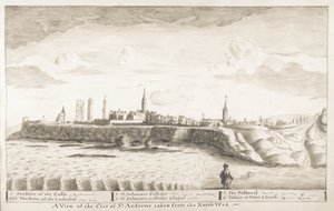 رسم سانت اندروز - مناظر لمدينة سانت اندروز مأخوذة من الشمال الغربي (قلم وغسل على ورق)
