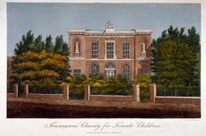 مدرسة الماسونيين الخيرية للبنات ، طريق وستمنستر بريدج ، لامبيث ، لندن ، 1814 بواسطة جون باس