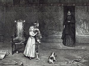 ظهور كونتيسة ديربي في الغرفة الذهبية ، مشهد من "Peveril of the Peak" من سكوت ، من "وقت الفراغ" ، 1888 بواسطة جون بيتي
