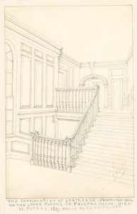 استمرار الدرج ، من القاعة إلى الطوابق العليا ، في Fairfax House ، High Street ، Putney ، 1887 بواسطة جون فيليب إمسلي
