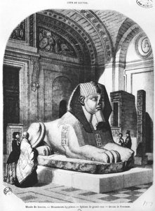 أبو الهول الجرانيت الوردي في الغرف المصرية في متحف اللوفر ، رسم توضيحي من `` Le Magasin Pittoresque &39;&39; ، بعد رسم فريمان ، يوليو 1851 بواسطة جون كوارتلي