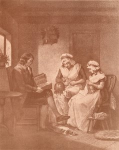 السعادة المحلية ، لاتيتيا مع والديها ، 1789 بواسطة جون رافائيل سميث