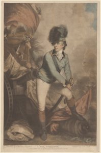 المقدم تارلتون ، نُشر عام 1782. بواسطة جون رافائيل سميث