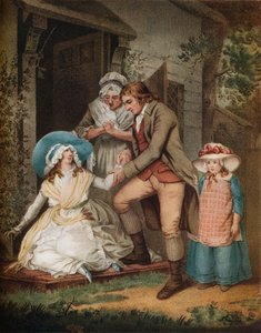 التائب عادل. لاتيتيا في الندم تجد الراحة والحماية من والديها ، c1811 بواسطة جون رافائيل سميث