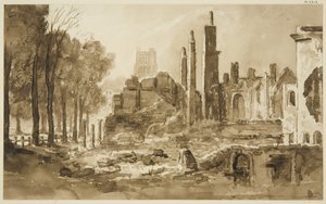 أنقاض منزل القصر والمنزل المخصص (الرسم والألوان المائية)