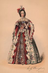 إميلي دوقة بوفورت في زي الملكة فيكتورياس بال كوستوميه ، 12 مايو 1842 ، 1843.