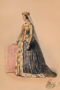 ضيف في زي الملكة فيكتورياس بال كوستوميه ، 12 مايو 1842 ، 1843.
