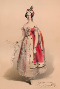 ضيف في زي الملكة فيكتورياس بال كوستوميه ، 12 مايو 1842 ، 1843.