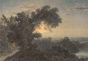 بحيرة ألبانو وقلعة غاندولفو بواسطة جون روبرت Cozens