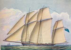 تم سحب مركبة Lugger Close مع جميع الشراع ، 1825