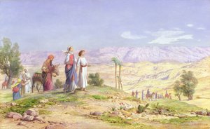 العائلة المقدسة تقترب من القدس من الناصرة ، 1878 (زيت فوق قلم رصاص على متنها)