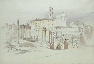نافذة من Palazzo Tolomei ، سيينا ، تظهر وضع فظ وغير متماثل من الأحجار الضخمة ، 25 - 27 يونيو 1870 (ألوان مائية وألوان على الجرافيت على ورق منسوج أزرق) بواسطة جون روسكين