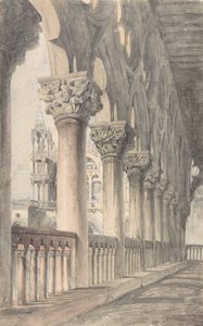 لوجيا القصر الدوقي ، البندقية ، 1849-50. بواسطة جون روسكين