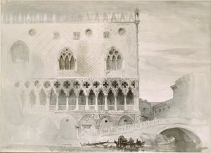 الواجهة الخارجية للقصر الدوقي ، البندقية ، 1852 بواسطة جون روسكين