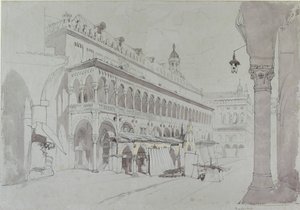 Palazzo della Ragione و Piazza delle Erbe ، بادوفا ، مايو ١٨٤١ بواسطة جون روسكين