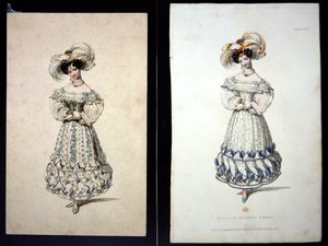 رسم وطباعة لوحة أزياء ، حوالي 1829 (قلم رصاص وألوان مائية على ورق ونقش ملون يدويًا)