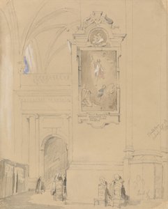 قبر هندريك فان بالين (1575-1632) ، أنتويرب ، 7 سبتمبر 1832 (الجرافيت مع مرحاض على ورق برتقالي)